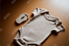 Purple baby onesie on pillow mockup Product Image 1