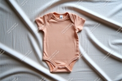 Pink baby onesie with floral decor mockup Product Image 1