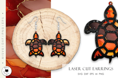 Layered Turtle Earrings Laser Cut SVG | Animal Earrings Product Image 2