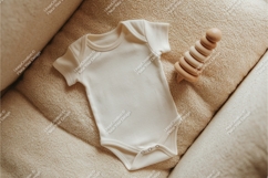 Baby onesie with booties mockup Product Image 1