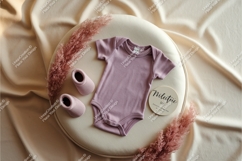 Baby bodysuit with accessories mockup Product Image 1
