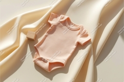 Baby bodysuit on satin surface mockup Product Image 1