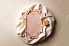 Baby onesie on soft fabric mockup Product Image 1