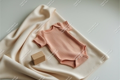 Baby bodysuit on blanket mockup Product Image 1