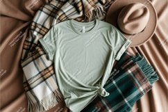 Green tshirt with scarf and hat mockup Product Image 1