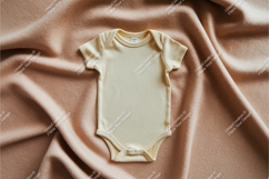 Beige baby onesie mockup Product Image 1