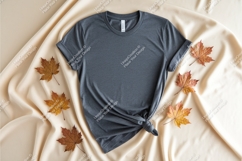 Gray shirt with autumn leaves mockup Product Image 1