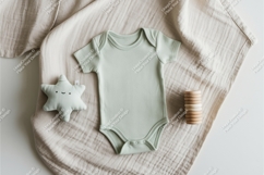 Baby bodysuit with wooden toy mockup Product Image 1