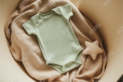 Baby bodysuit with star plush mockup Product Image 1