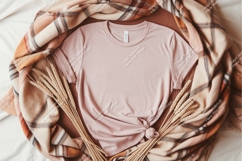 Pink shirt with wheat and blanket mockup Product Image 1