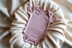 Pink baby bodysuit with spoon mockup Product Image 1