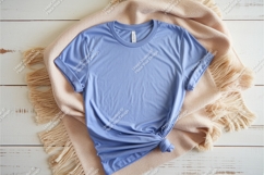 Blue tshirt on a blanket mockup Product Image 1