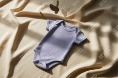 Baby onesie on silk fabric mockup Product Image 1