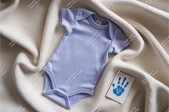 Baby onesie with handprint card mockup Product Image 1