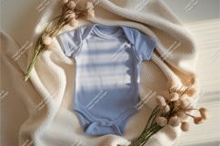 A baby onesie with flowers mockup Product Image 1