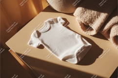 White baby bodysuit mockup Product Image 1