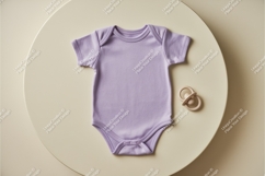 Purple baby bodysuit with pacifier mockup Product Image 1