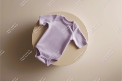 Purple baby bodysuit on display mockup Product Image 1