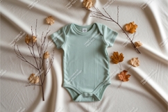 Purple baby bodysuit with socks mockup Product Image 1