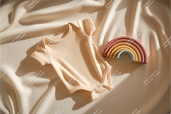 Baby bodysuit with rainbow toy mockup Product Image 1