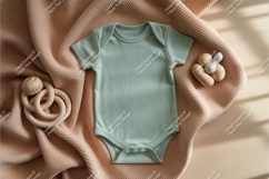Mint onesie with wooden toys mockup Product Image 1