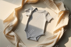 Baby onesie with a scarf mockup Product Image 1