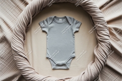 Gray baby bodysuit mockup Product Image 1