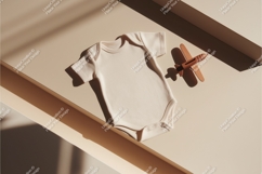 Baby bodysuit with plane mockup Product Image 1