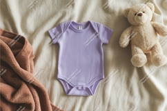 Lavender baby bodysuit mockup Product Image 1