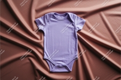 Lavender baby onesie on fabric mockup Product Image 1