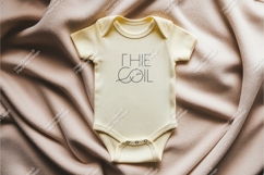Baby onesie with design on blanket mockup Product Image 1
