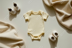 Cream baby onesie flatlay mockup Product Image 1