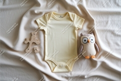 Cream baby onesie flatlay mockup Product Image 1