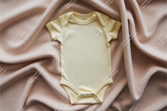 Cream baby onesie flatlay mockup Product Image 1