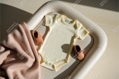 Baby onesie with shoes and blanket mockup Product Image 1