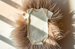 White baby bodysuit on fur mockup Product Image 1