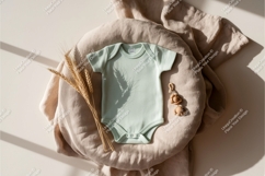Baby bodysuit with wheat and toys mockup Product Image 1
