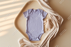 Baby bodysuit with a soft toy mockup Product Image 1