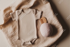 Neutral baby bodysuit with accessories mockup Product Image 1
