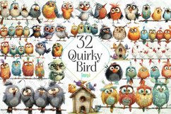 Quirky Bird Sublimation Clipart Product Image 1