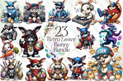 Retro Easter Bunny Bundle Clipart Product Image 1