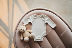 Baby onesie with teddy bear mockup mockup Product Image 1