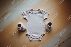 Baby onesie with shoes mockup mockup Product Image 1