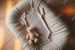 Baby onesie with teddy bear mockup mockup Product Image 1