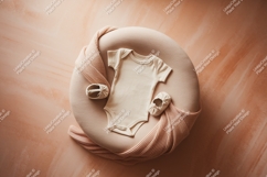 Baby onesie and shoes on pillow mockup Product Image 1