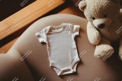 Baby onesie and teddy bear mockup mockup Product Image 1