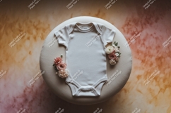 Baby bodysuit with floral decoration mockup Product Image 1