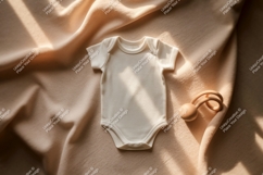 Baby onesie with wooden toy mockup mockup Product Image 1