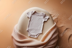 Baby onesie on a soft blanket mockup Product Image 1