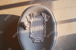 Baby bodysuit with teddy bear mockup mockup Product Image 1